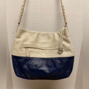 Brighton Leather ColorBlock Shoulder Bag EUC